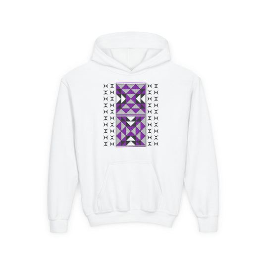 Sacred Mountains in Purple Youth Heavy Blend Hooded Sweatshirt