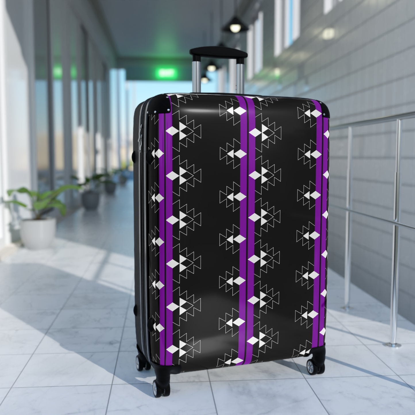 Purple Native Woven Stories Suitcases