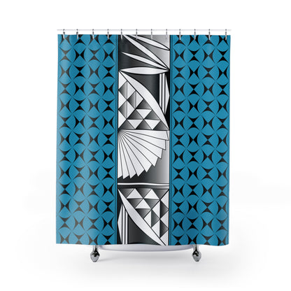 Turquoise Native Sunrise Shower Curtains