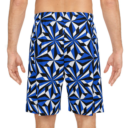 Desert Flowers in Blue Basketball Shorts