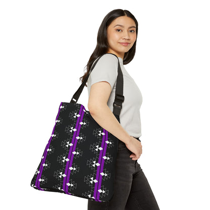 Native Stories in Purple/Black Adjustable Tote Bag