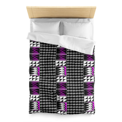 Blessed Feathers in Pink Microfiber Duvet Cover