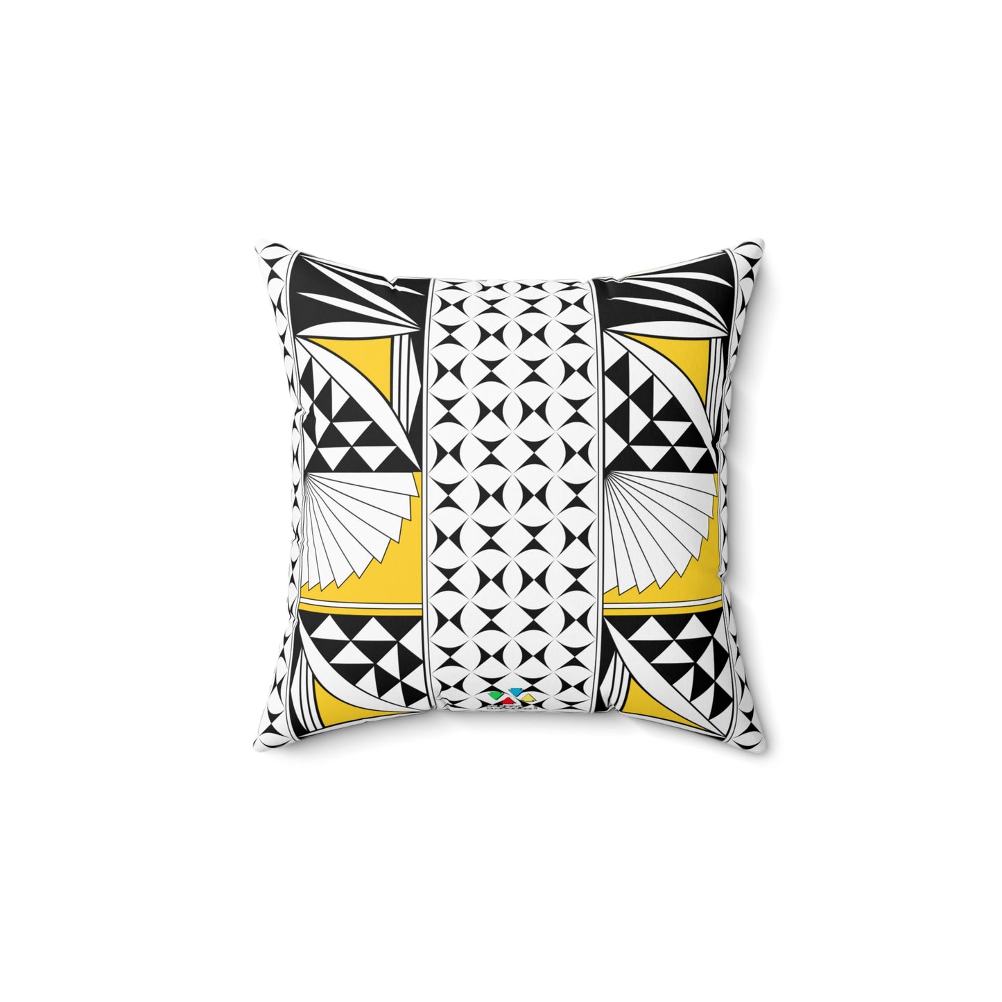 Southwest Sunrise in Yellow Square Pillow
