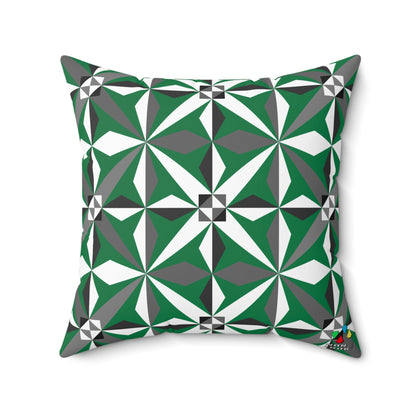 Morning Star in Green Square Pillow