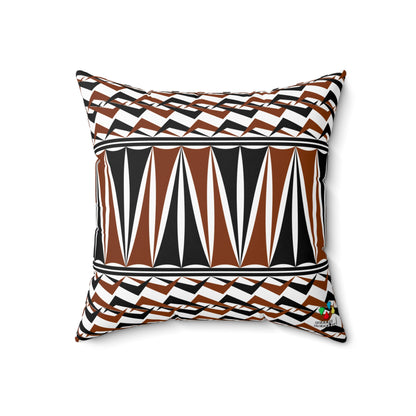 Native Rhythms in Rust Square Pillow