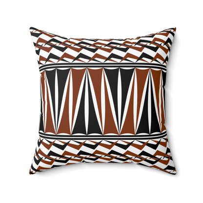 Native Rhythms in Rust Square Pillow