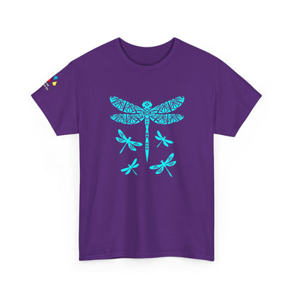 Native Dragonfly in Teal Gildan Unisex Tee