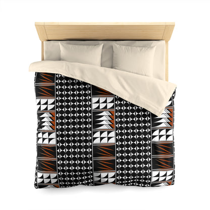 Blessed Feathers in Rust Microfiber Duvet Cover
