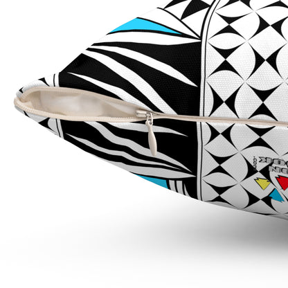 Southwest Sunrise in Turquoise Square Pillow