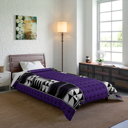 Southwest Feather Blessing on Purple Comforter