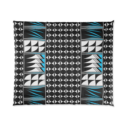 Southwest Feather Blessing in Turquoise Comforter