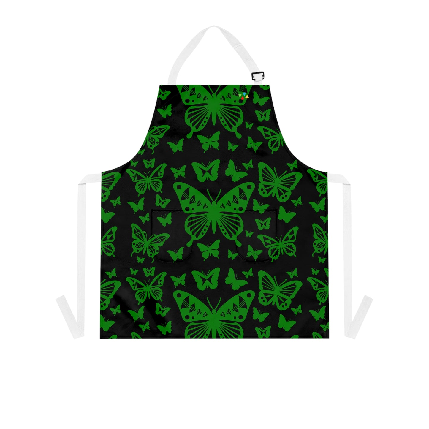 Native Butterflies in Green Two Pocket Apron