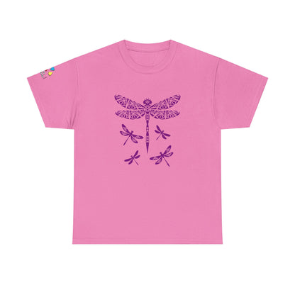 Native Dragonfly in Purple Gildan Unisex Tee
