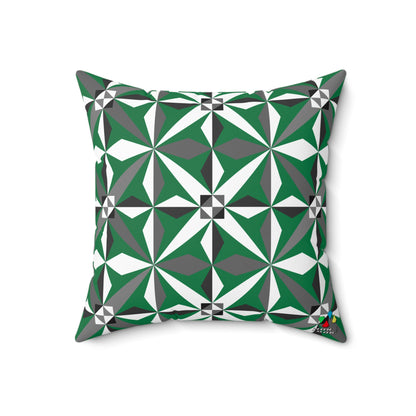 Morning Star in Green Square Pillow