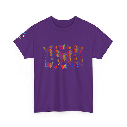 Metallic Rainbow Rain Butterflies Gildan Unisex Tee