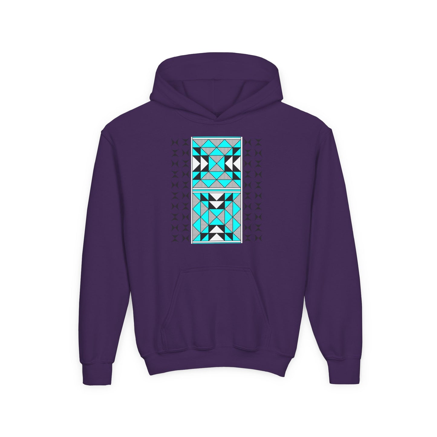 Sacred Mountains in Turquoise Youth Heavy Blend Hooded Sweatshirt