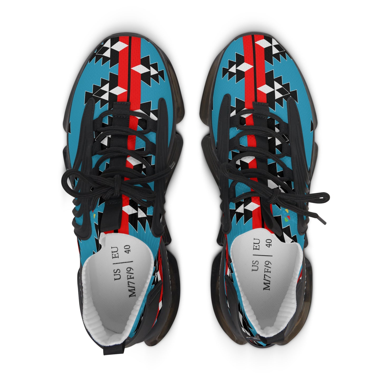 Native Woven Stories on Turquoise Women's Mesh Sneakers
