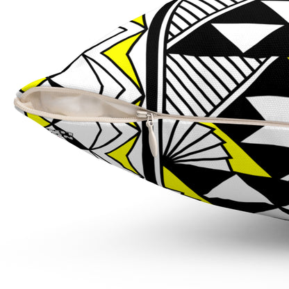 Sun and Rain in Yellow Square Pillow