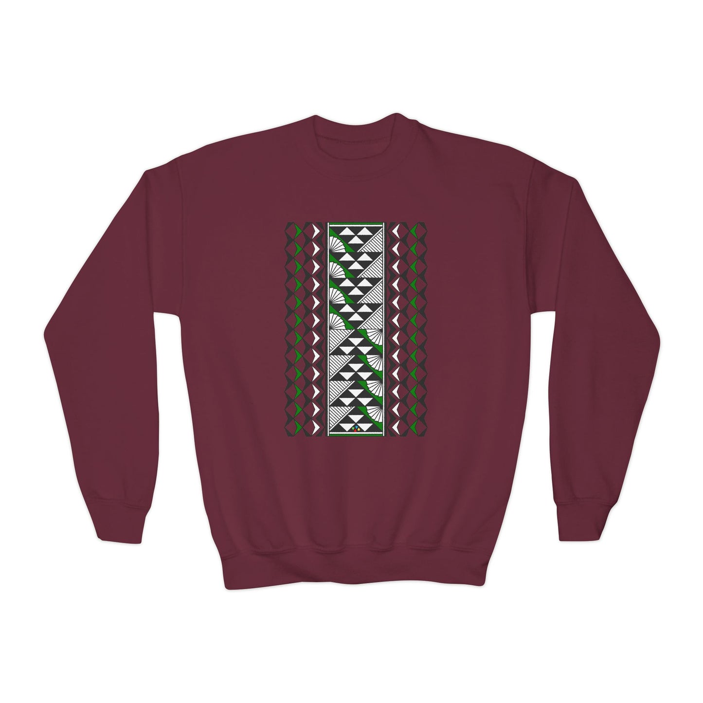 Rain and Sun in Green Youth Crewneck Sweatshirt