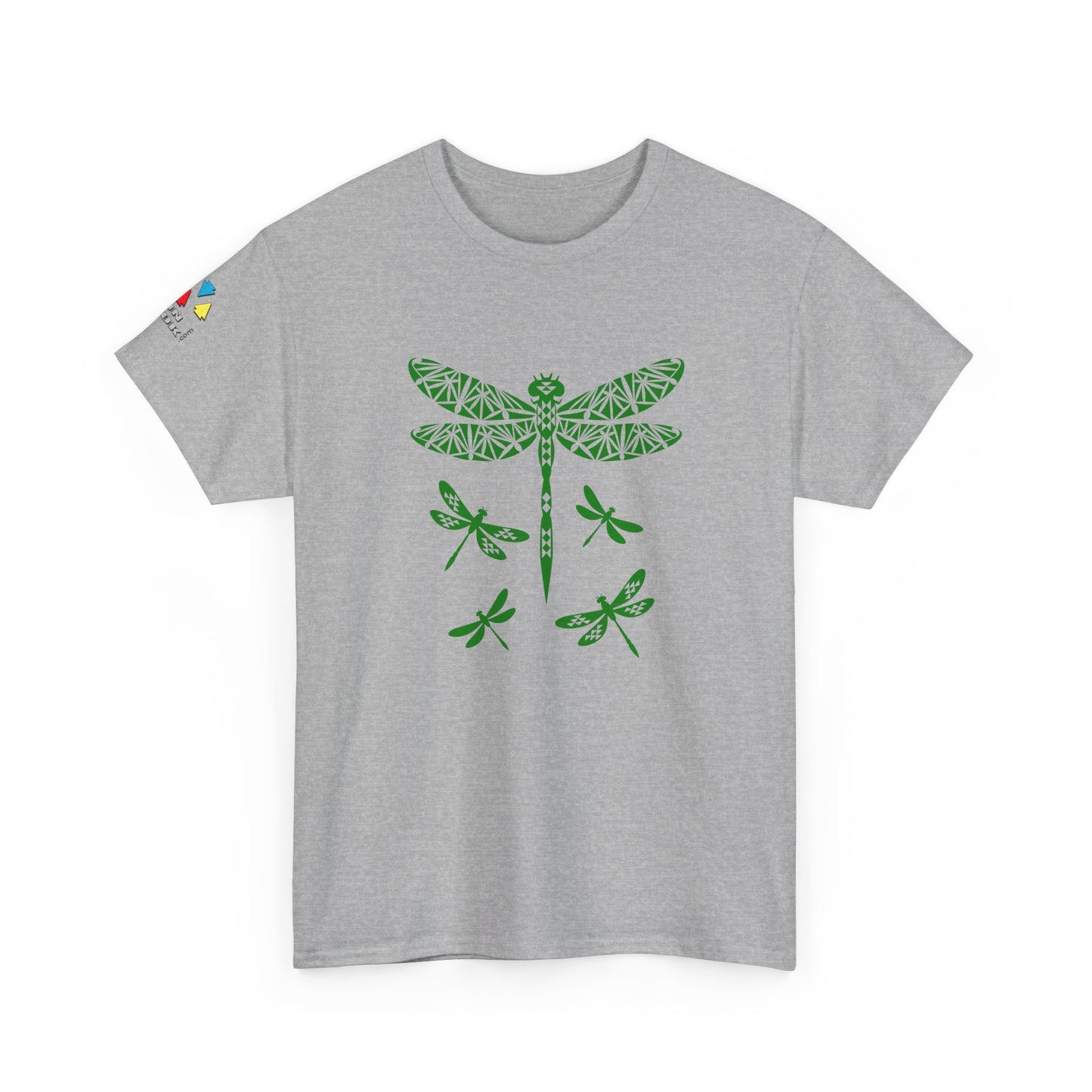 Native Dragonfly in Green Gildan Unisex Tee