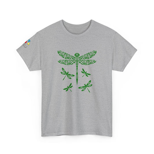 Native Dragonfly in Green Gildan Unisex Tee