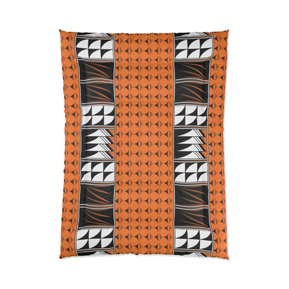 Southwest Feather Blessing on Light Orange Comforter