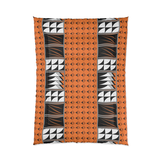 Southwest Feather Blessing on Light Orange Comforter