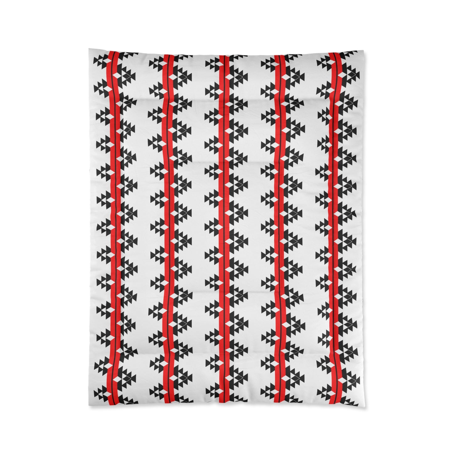 Native Woven Stories on White Comforter