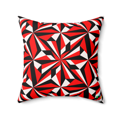 Desert Flowers in Red Square Pillow