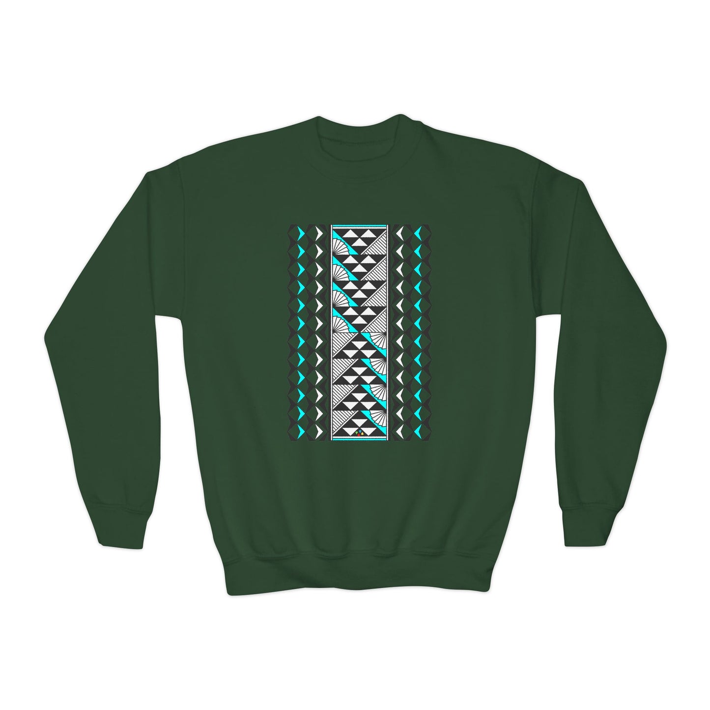 Rain and Sun in Turquoise Youth Crewneck Sweatshirt