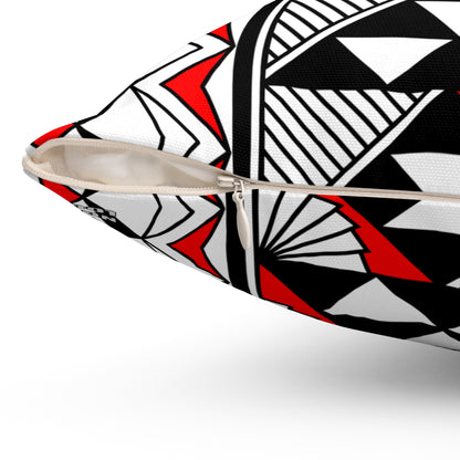 Sun and Rain in Red Spun Polyester Square Pillow