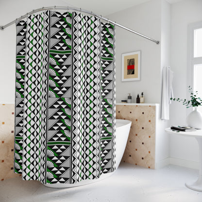 Southwest Rain and Sun in Green Shower Curtains