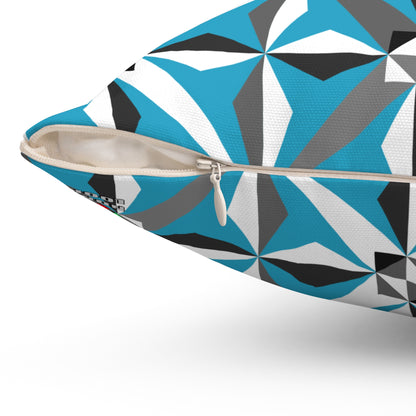 Morning Star in Turquoise Square Pillow