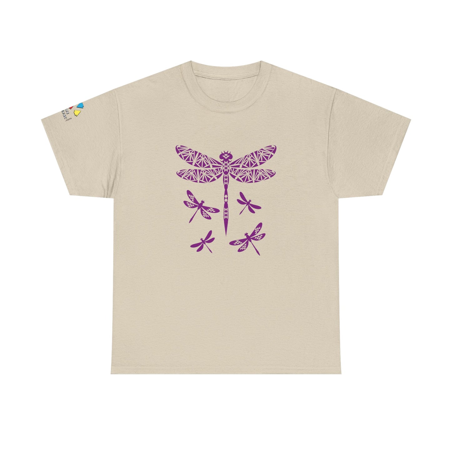 Native Dragonfly in Purple Gildan Unisex Tee