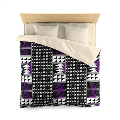 Blessed Feathers in Purple Microfiber Duvet Cover