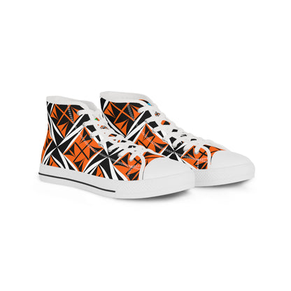 Sacred Winds in Orange High Top Sneakers