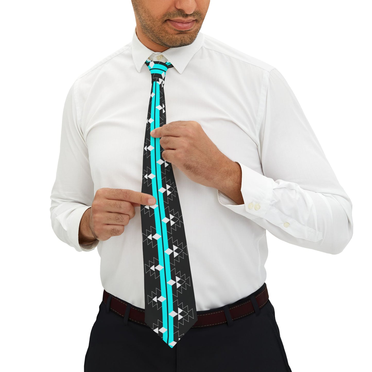 Turquoise Native Woven Stories Necktie