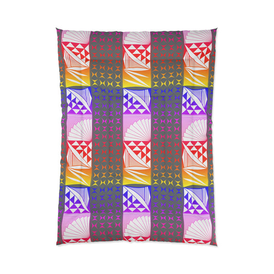 Rainbow Sunrise in Gray Comforter