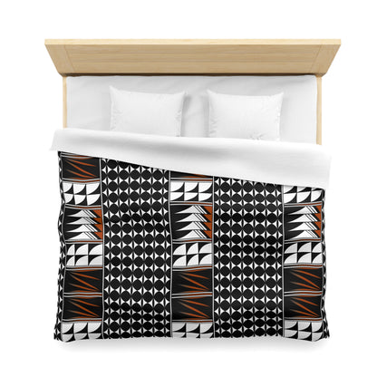 Blessed Feathers in Rust Microfiber Duvet Cover