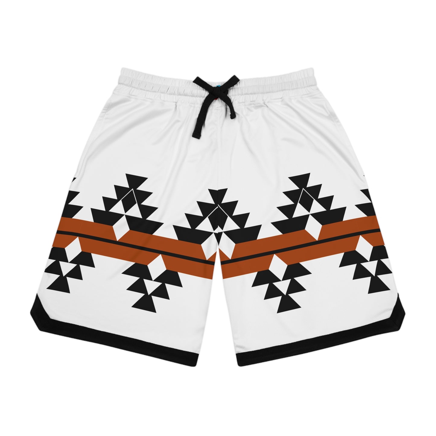 Native Woven Stories in Rust Basketball Rib Shorts