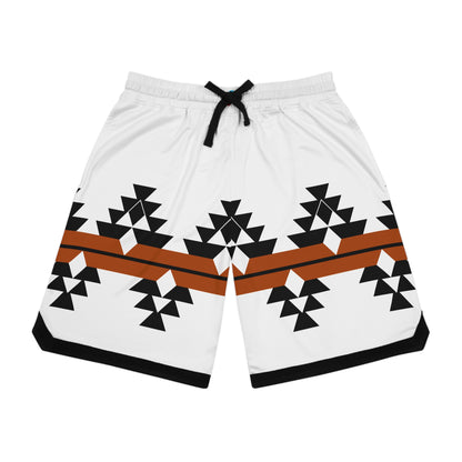 Native Stories in Rust Basketball Rib Shorts