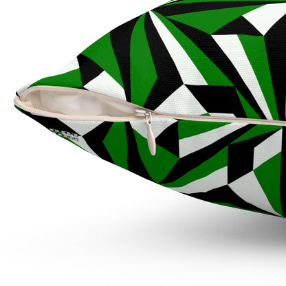 Desert Flowers in Green Square Pillow