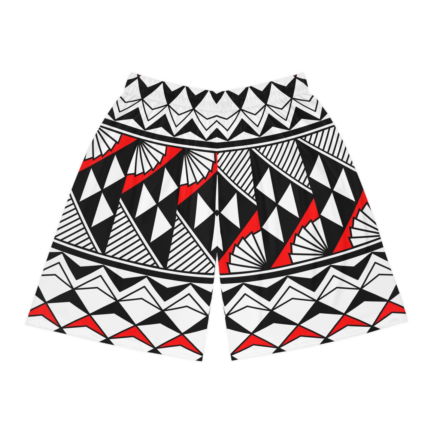 Sun and Rain in Red Basketball Shorts