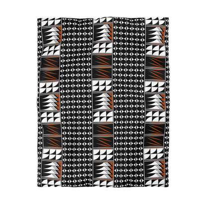 Blessed Feathers in Rust Microfiber Duvet Cover