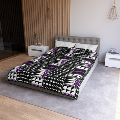 Blessed Feathers in Purple Microfiber Duvet Cover