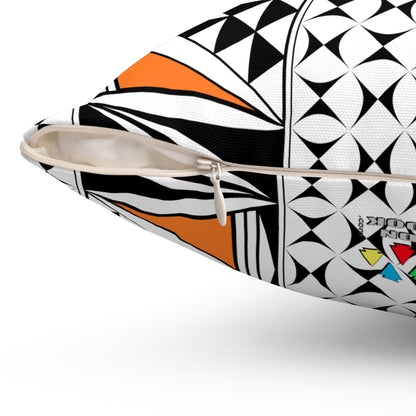 Southwest Sunrise in Orange Square Pillow