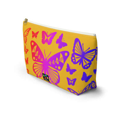 Rainbow Butterflies on Yellow Pouch w T-bottom