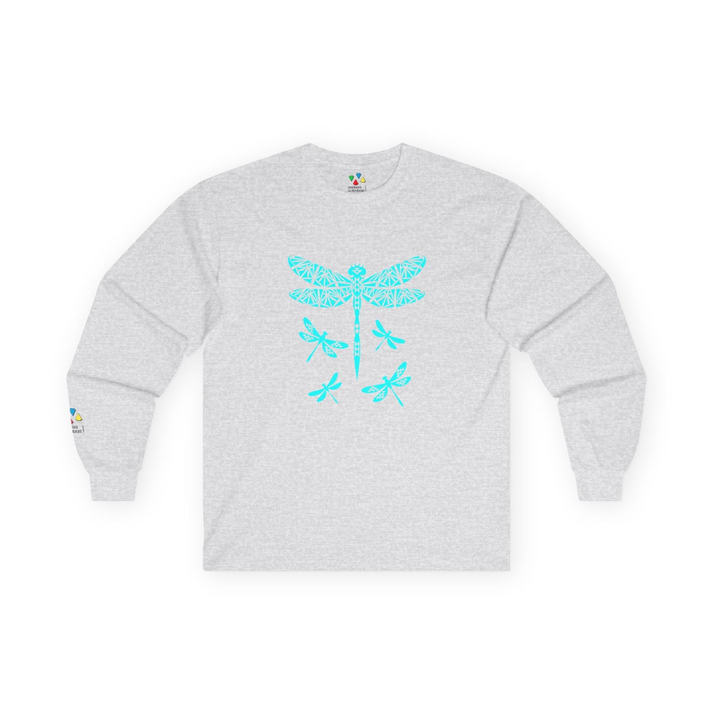 Native Dragonfly in Turquoise Unisex Long Sleeve Tee