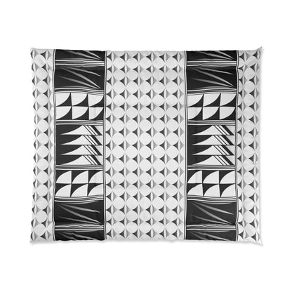 Southwest Feather Blessing on White Comforter