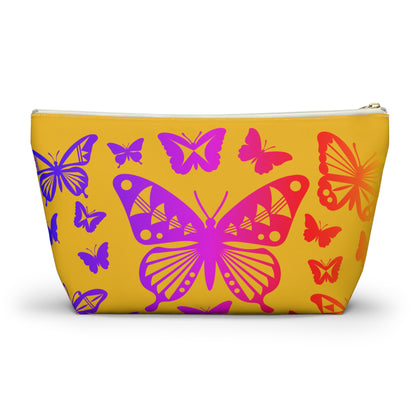 Rainbow Butterflies on Yellow Pouch w T-bottom
